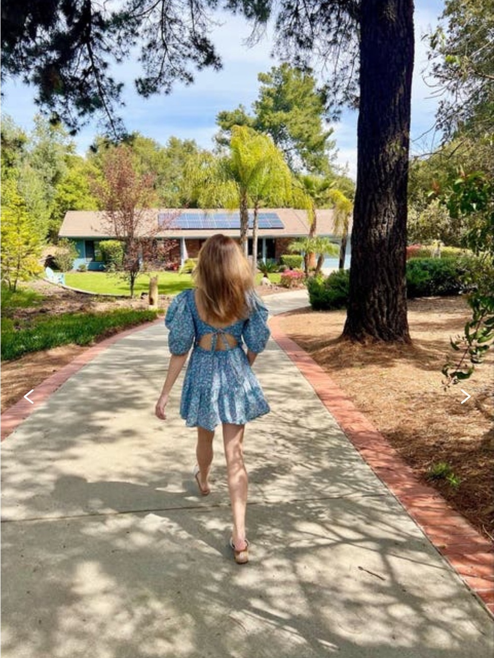 Sea Lilly Smocked Mini Dress in Blue Liberty Strawberry Print - Picture 6 of 9